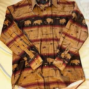 Roper Vintage Western Buffalo Print Shirt